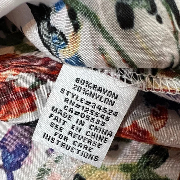 Habitat Multi-Watercolor Button Up Bell Sleeve Tunic Blouse Top Small NEW. 96 - Picture 5 of 5